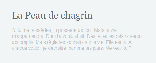 La Peau de chagrin
